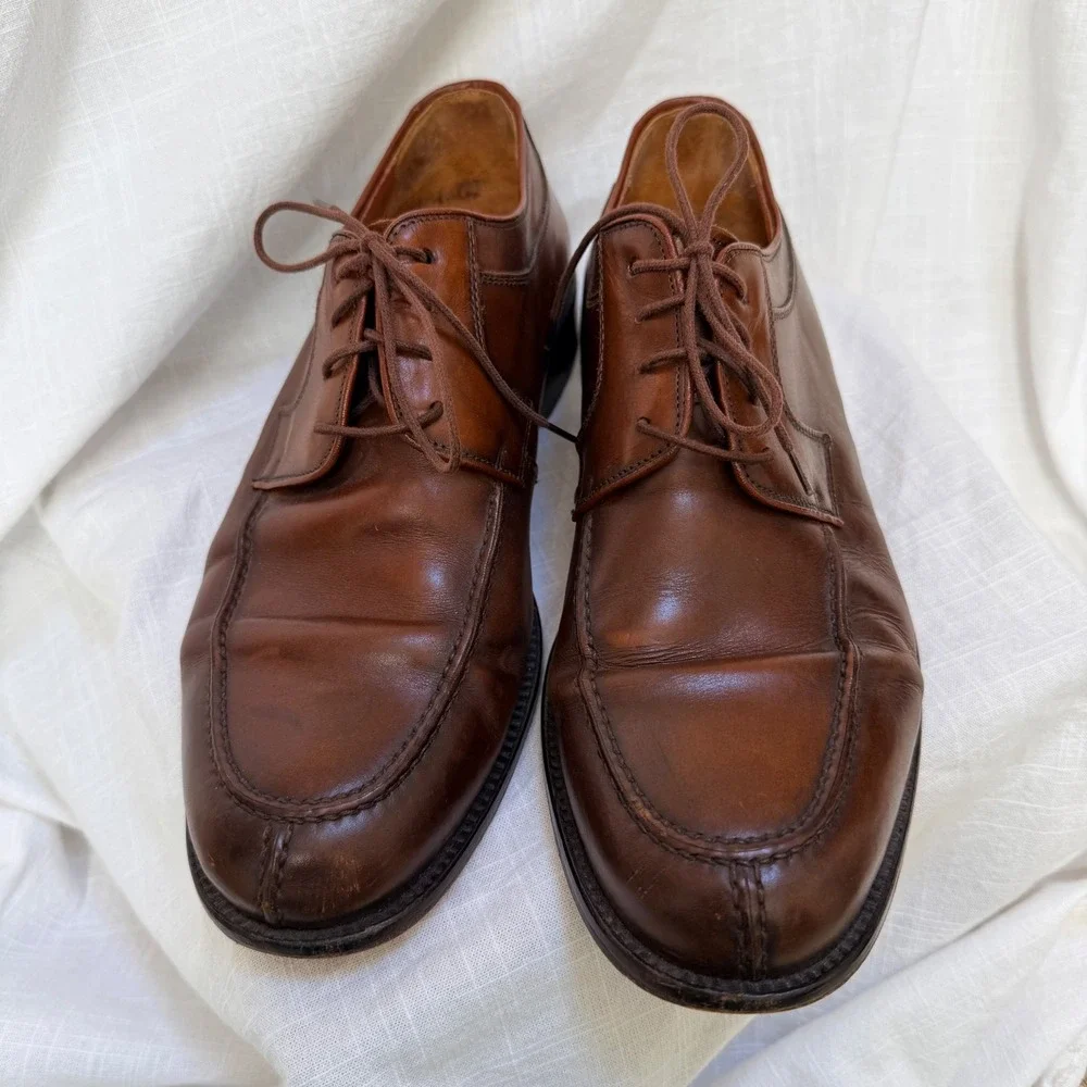 Sandro Moscoloni Split Toe Oxford 9.5 Brown Leather Dress Shoes SANTO-GLD-SY